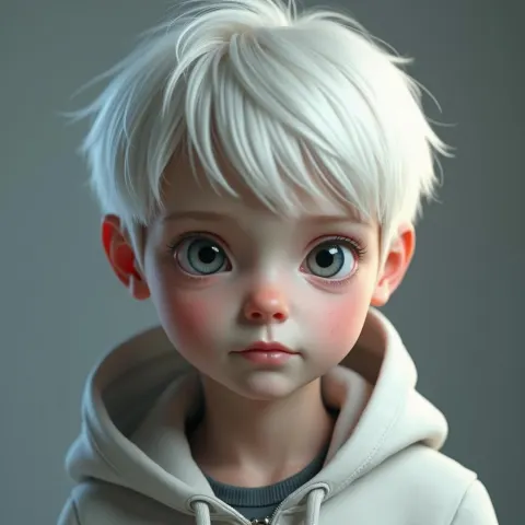Pale Blond Boy in Ethereal 3D Portrait