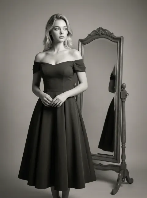1950s Studio Portrait In Gown