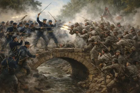 Civil War Battle On Stone Bridge