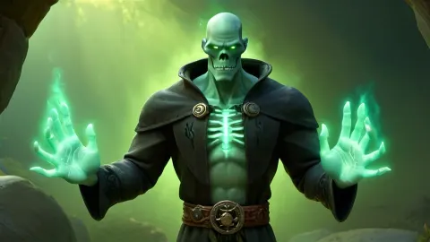 Skeletal Lich With Glowing Eyes