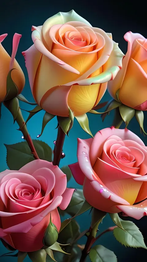 Iridescent Long Stem Rose Bouquet