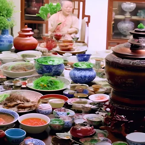 Traditional Chinese Meal From Above