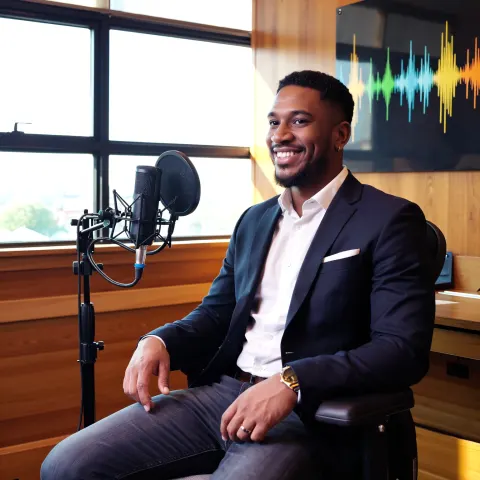 Podcast Host In Studio