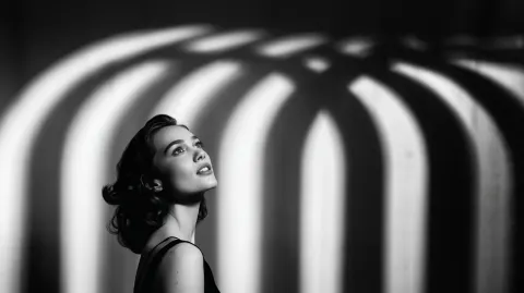 Woman Under Arched Shadows