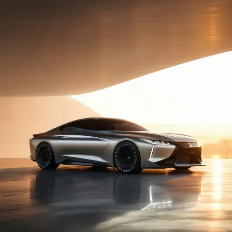 Mitsubishi Concept Sedan Shining on the Podium