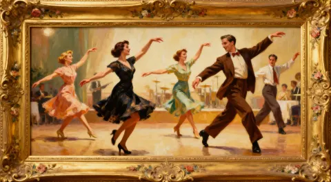 Swing Dancers In Gilded Frame