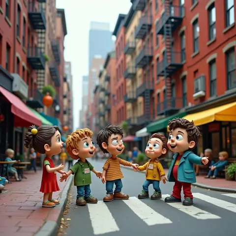 Claymation Downtown Boston in Playful Texture