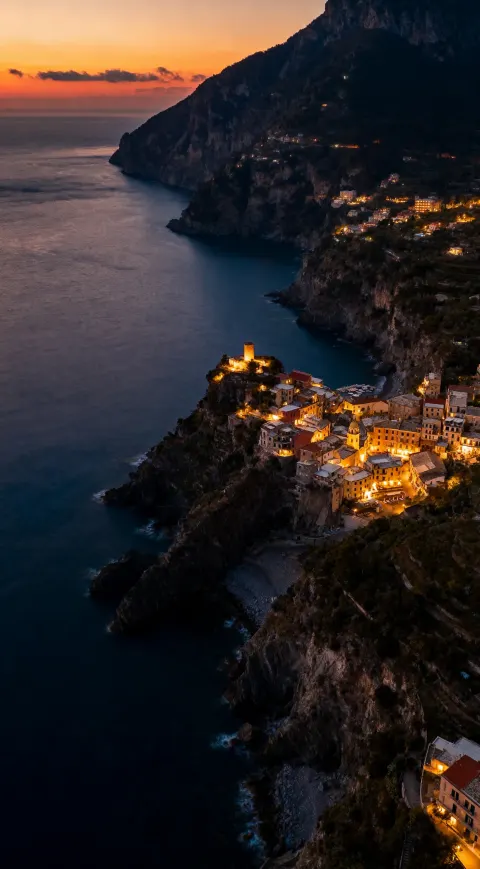 Coastline Villages At Sunset