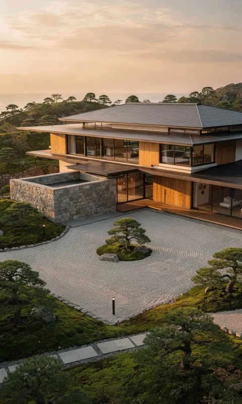 Modern Japandi Residence Aerial
