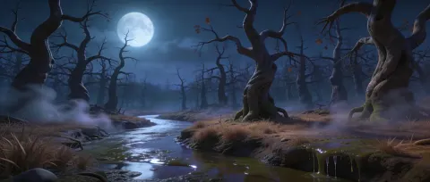 Dead Forest With Sludgy River
