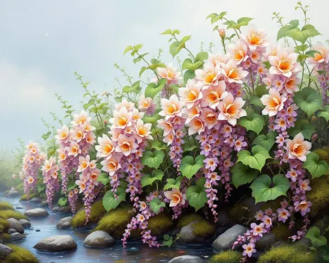 Crystalline Flowering Vines Field
