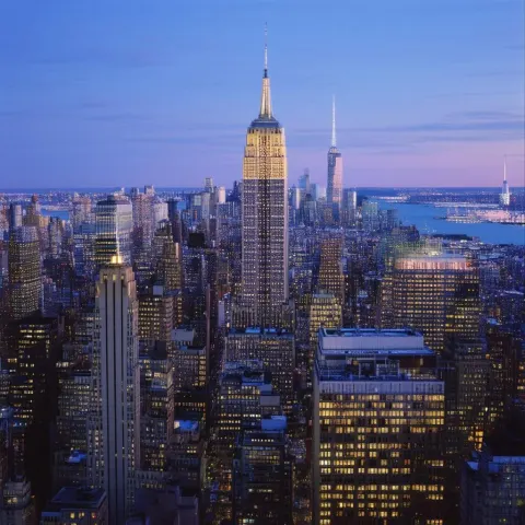 New York Skyline at Dusk on Ektar