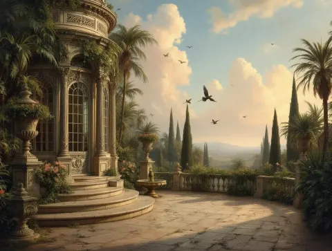 Baroque Terrace Tropical Garden
