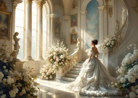 Princess On Baroque Staircase