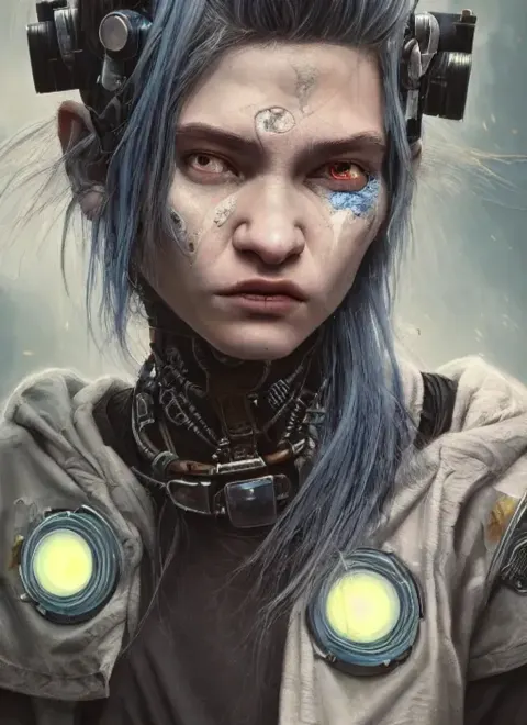 Troll Girl Cyberpunk Portrait