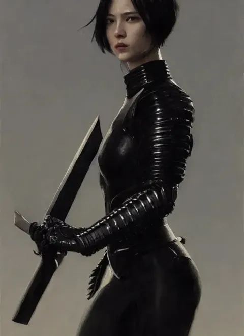 Goddess Wielding Twin Katanas