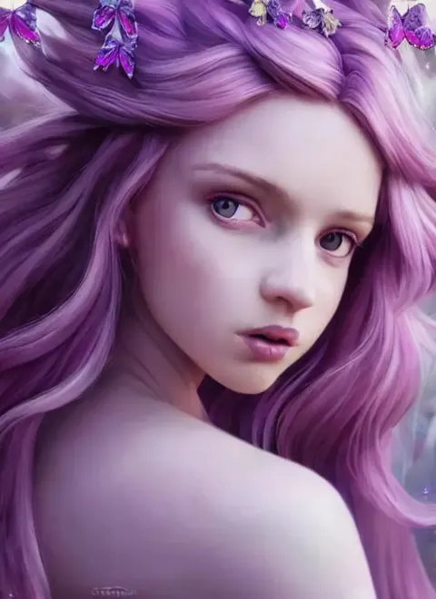 Fairy With Pink And Purple Hair