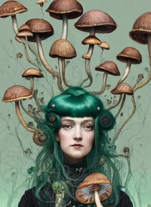 Victorian Woman With Mushroom Hair