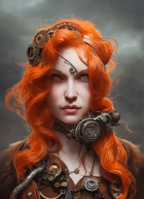 Steampunk Woman Western Portrait