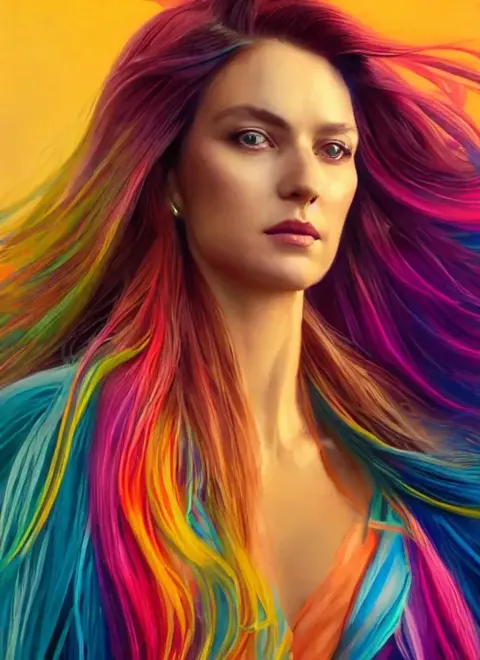 Confident Woman In Flowing Capes