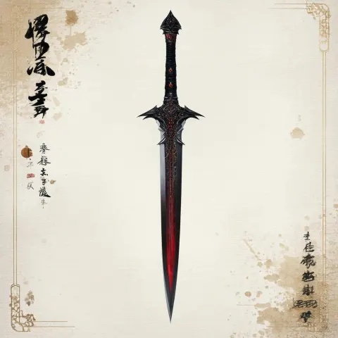 Monochrome Japanese Dagger in Chiaroscuro Game Art