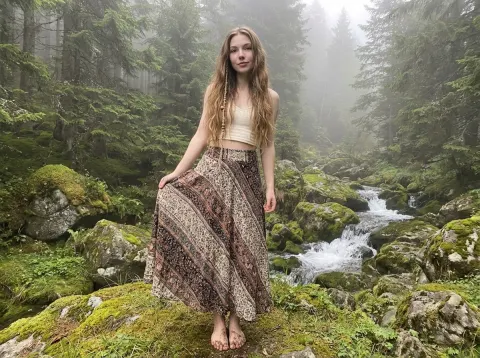 Boho Woman With Beaded Hair