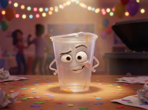 Pixar Style Party Cup Character