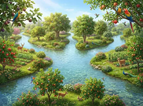 Paradise Garden With Four Rivers