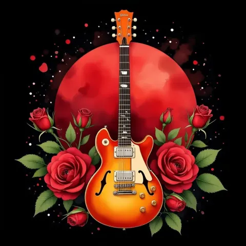 Sunburst Electric Guitar Illustration