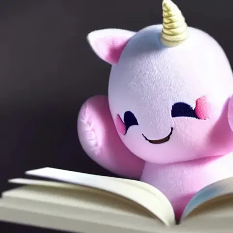 Squishy Unicorn Plush Reading