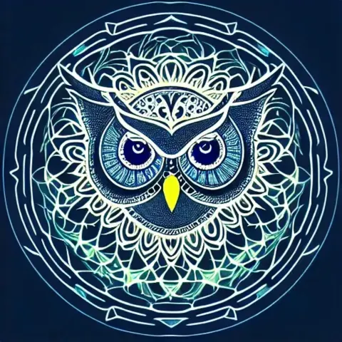 Owl Fractal Mandala Vector
