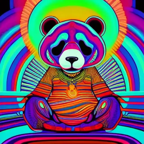 Psychedelic Meditating Panda
