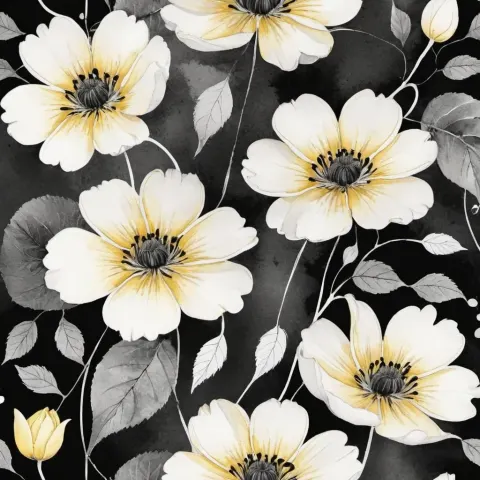 Three Yellow Flowers Illustration