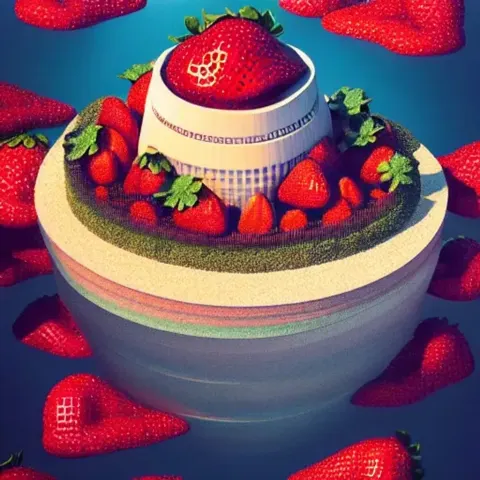 Floating Island Of Strawberries