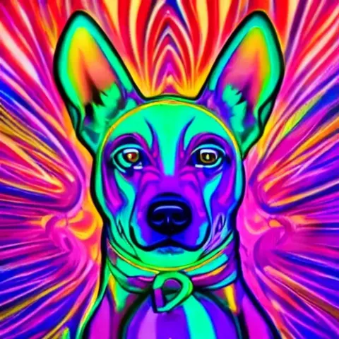 Psychedelic Glowing Dog