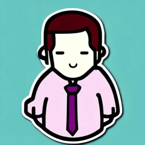 Kawaii Man In Suit Sticker