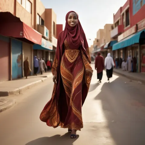 Woman In Hijab On High Street