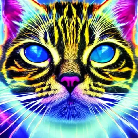 Psychedelic Glowing Cat