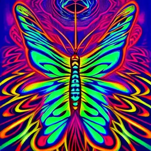 Psychedelic Moth Illustration