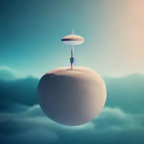 Floating Island With Giant Book