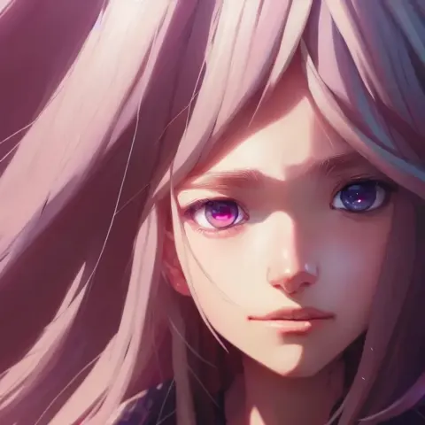 Dreamy Anime Style Portrait