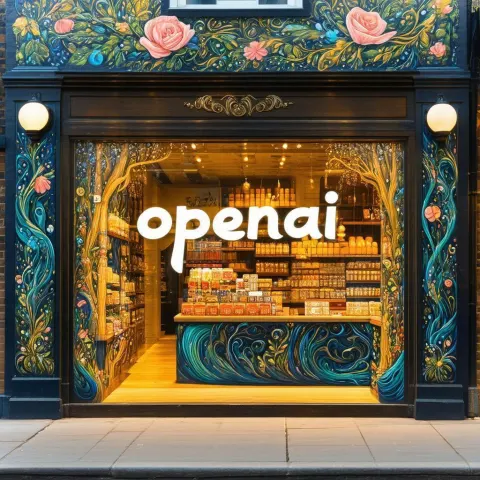 OpenAI Storefront Mural in Flowing Florals