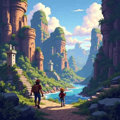 8 Bit Adventurers Uncover Ancient Pixel Ruins