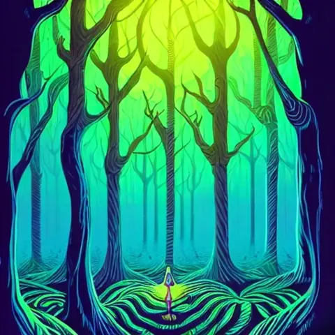 Psychedelic Glowing Forest