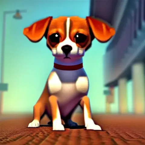 Fluffy Long Legged Puppy