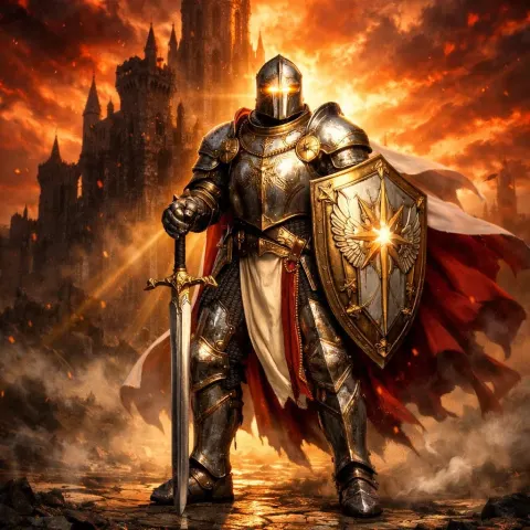 Holy Knight Before Burning Castle
