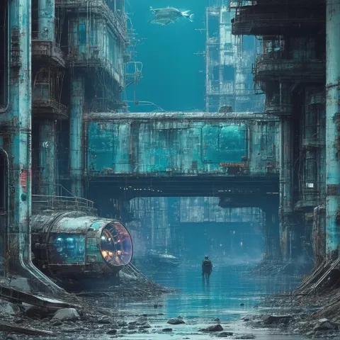 Post Apocalyptic Aquatic Cyberpunk in Grunge Matte