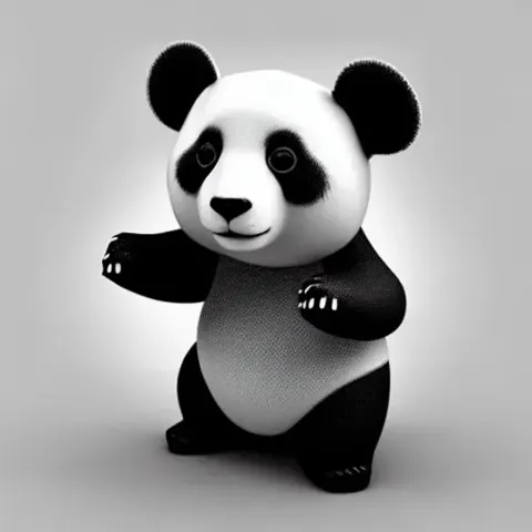 Stitched Panda 3D Model