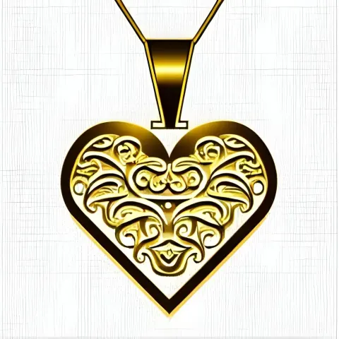 Gold Heart Pendant Design