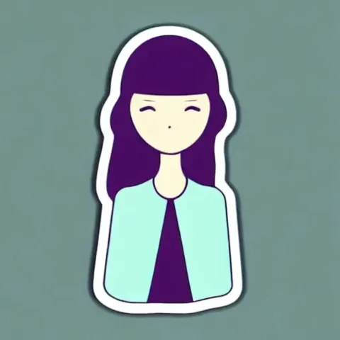 Kawaii Woman In Suit Sticker